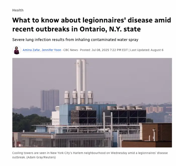 Legionnaires' disease outbreak in canada